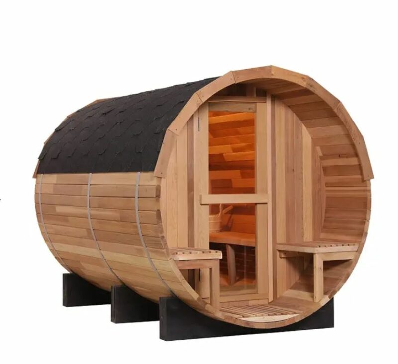 Red Cedar Wood Barrel Outdoor Sauna