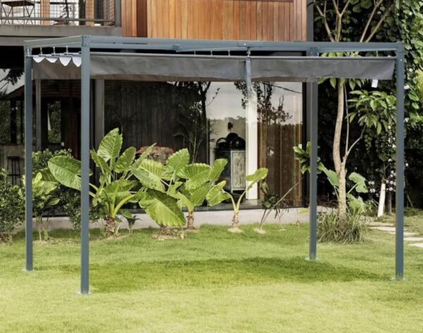 Metal Pergola 3M x 2M Patio Sun Shelter Retractable Canopy