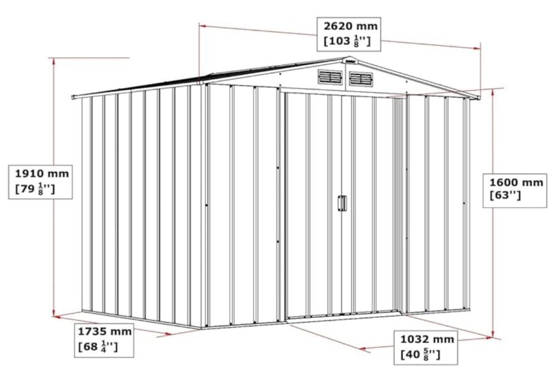 Metal Garden Storage Shed 8 x 6 - Image 8