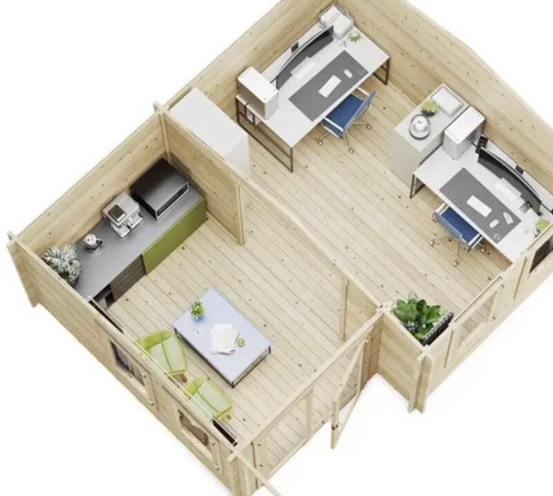 Garden Summer House Log Cabin 5 x 4m - Image 6