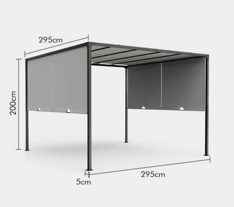Pergola with Sliding Roof 3m x 3m - Image 5